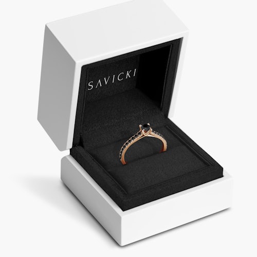 Pierścionek zaręczynowy Share Your Love: złoty, czarny diament